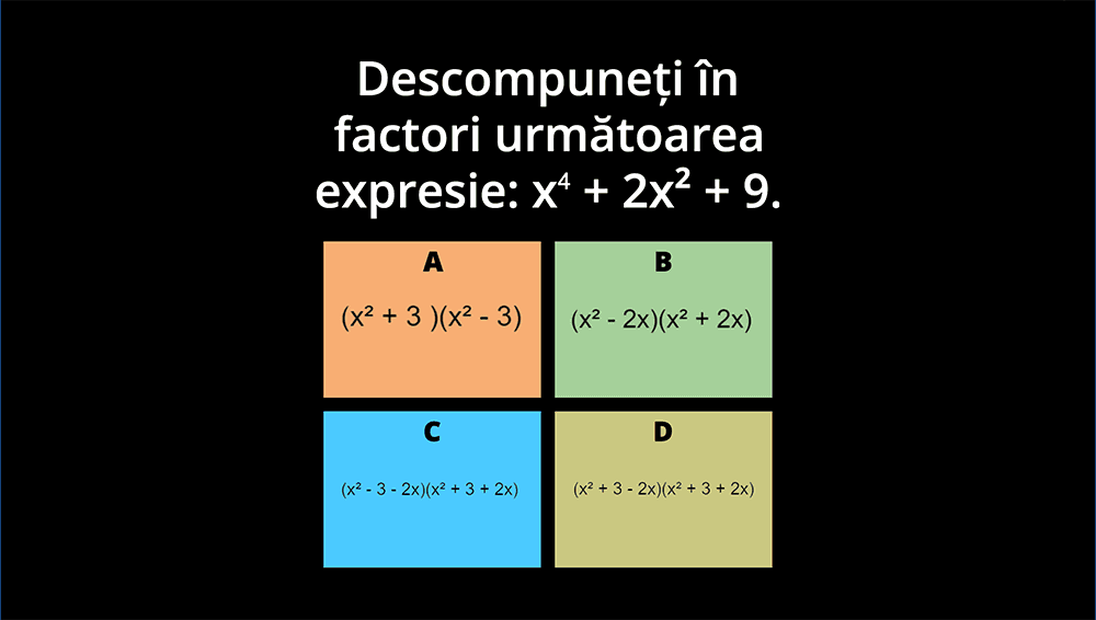 JOC - Descompuneri în factori utilizând reguli de calcul